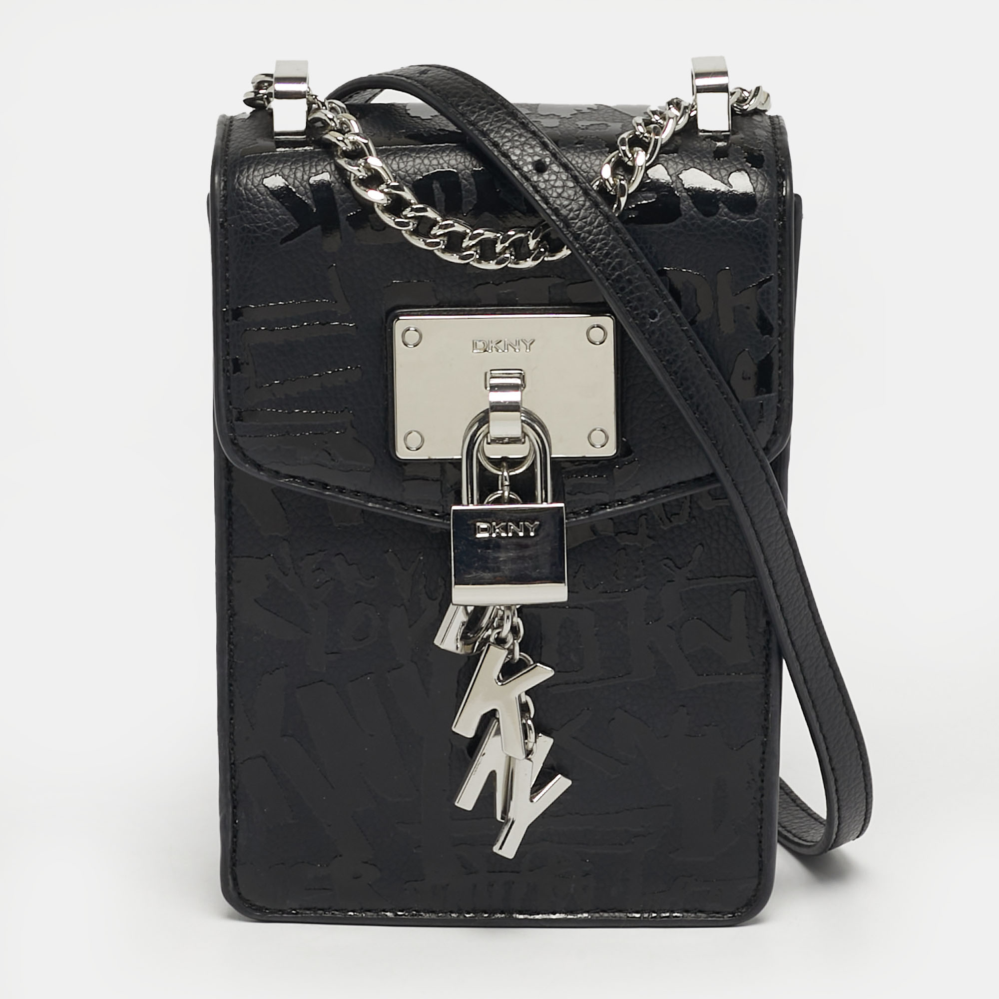 

DKNY Elissa North South Black Leather Crossbody Bag