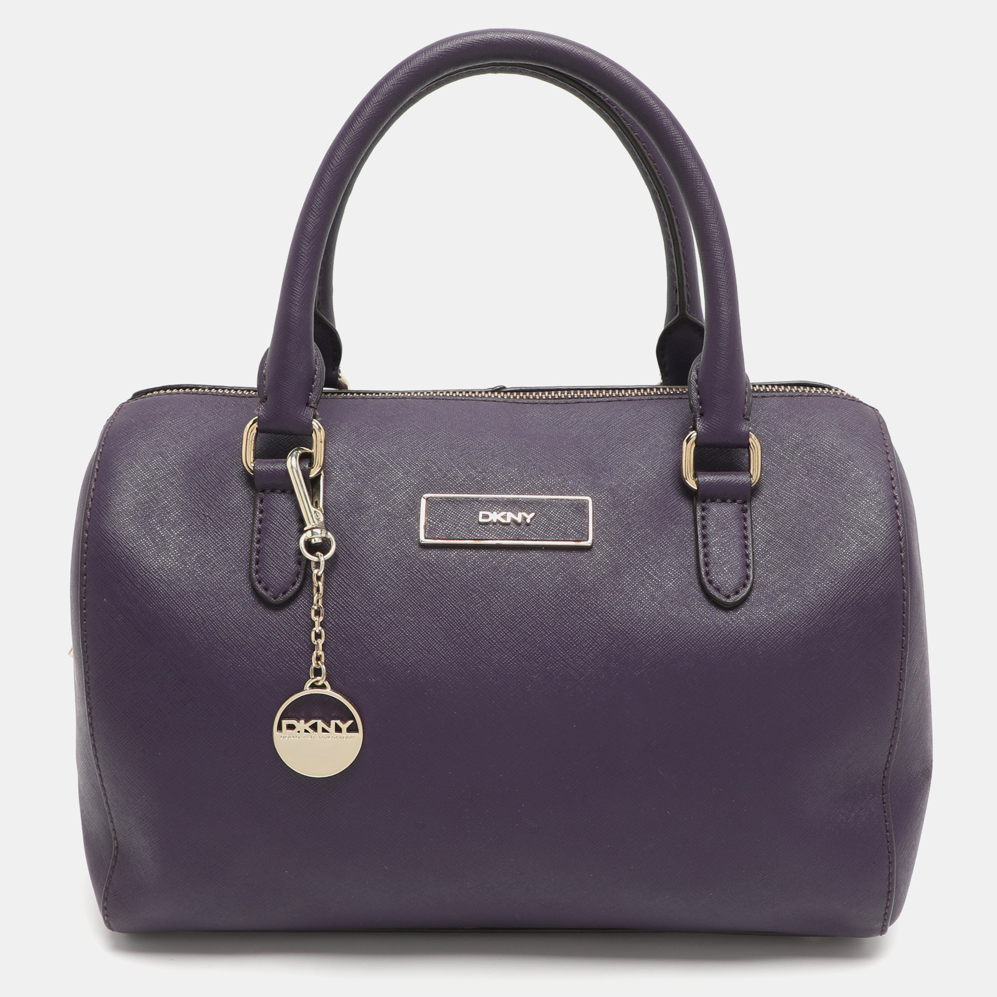 

DKNY Purple Saffiano Leather Satchel