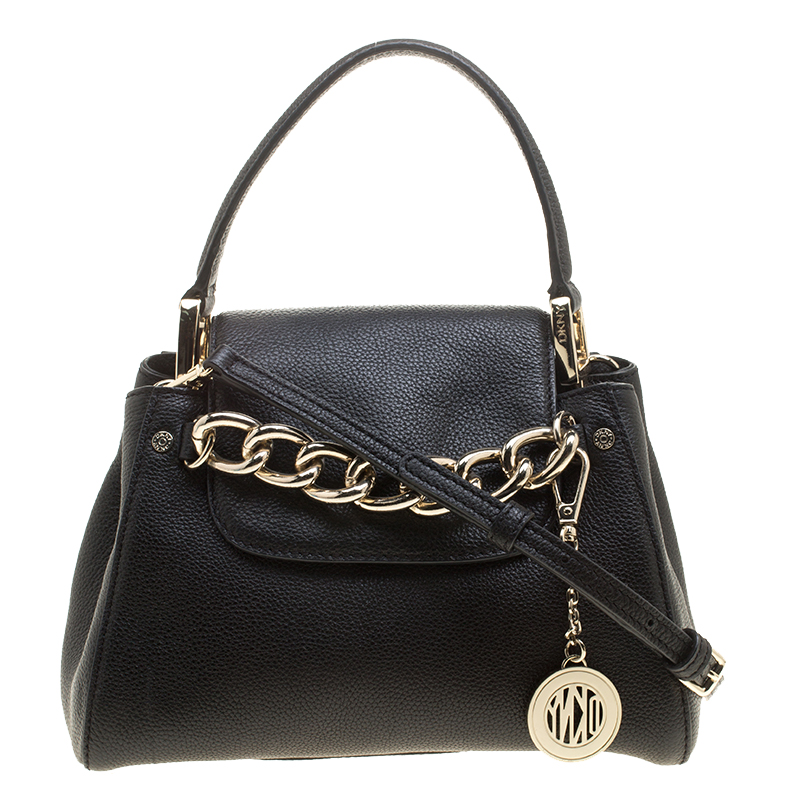 Pre Owned DKNY Black Leather Shoulder Bag