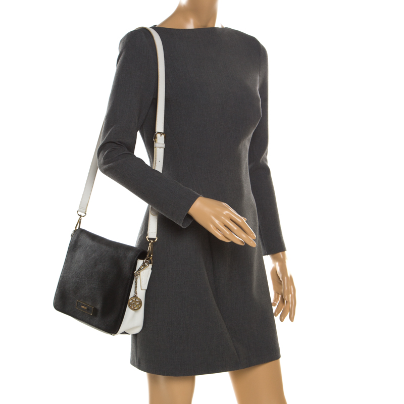 

DKNY Black/White Leather Crossbody Bag