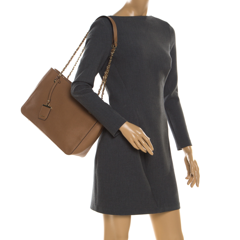 

DKNY Light Brown Leather Bryant Park Tote