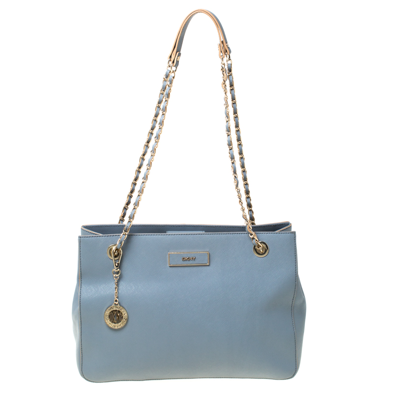 Pre Owned DKNY Ash Grey Leather Bryant Park Tote