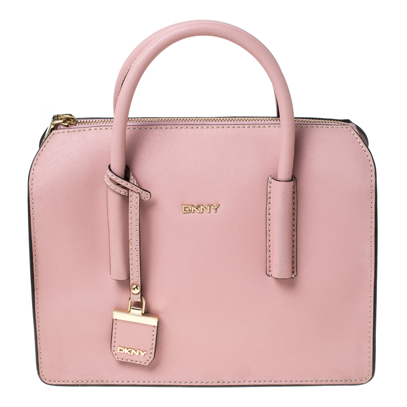 Pre Owned DKNY Pink Saffiano Leather Satchel