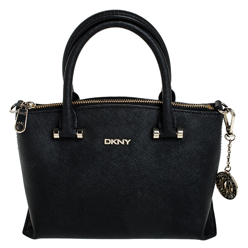 Pre Owned DKNY Black Saffiano Leather Small Dona Karan Tote