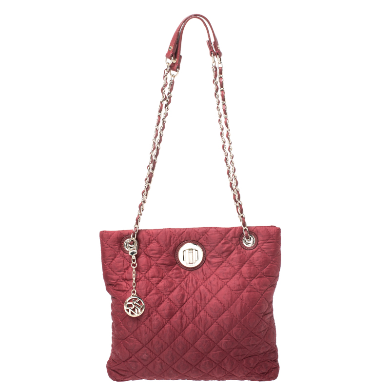 red dkny bag