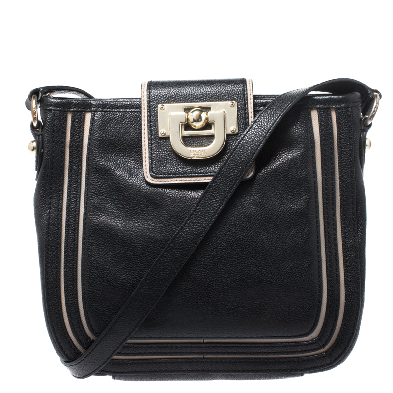 Pre Owned DKNY Black Leather Crossbody Bag