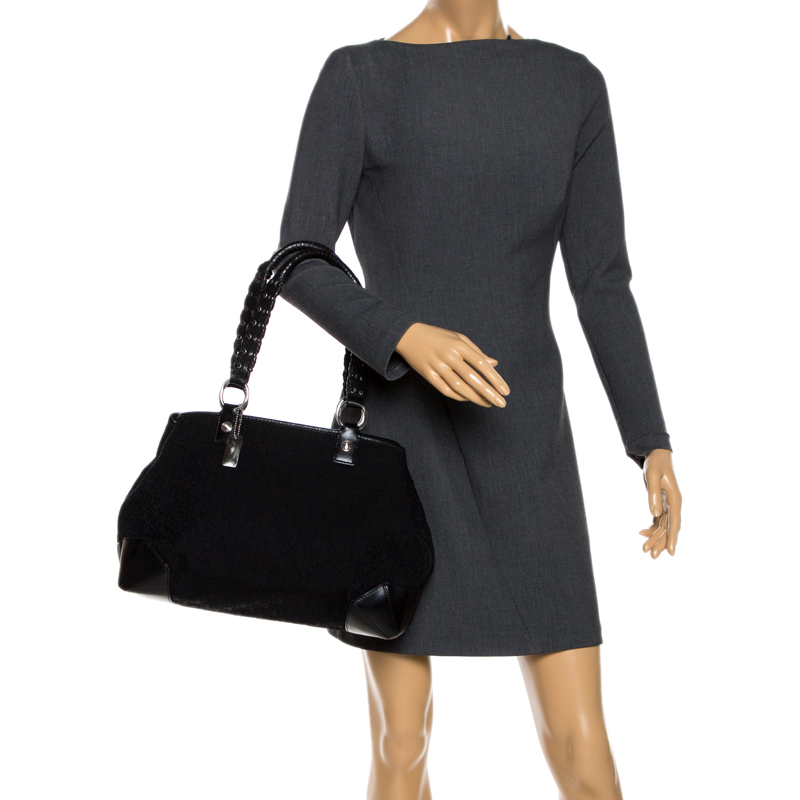 

DKNY Black Monogram Fabric Tote
