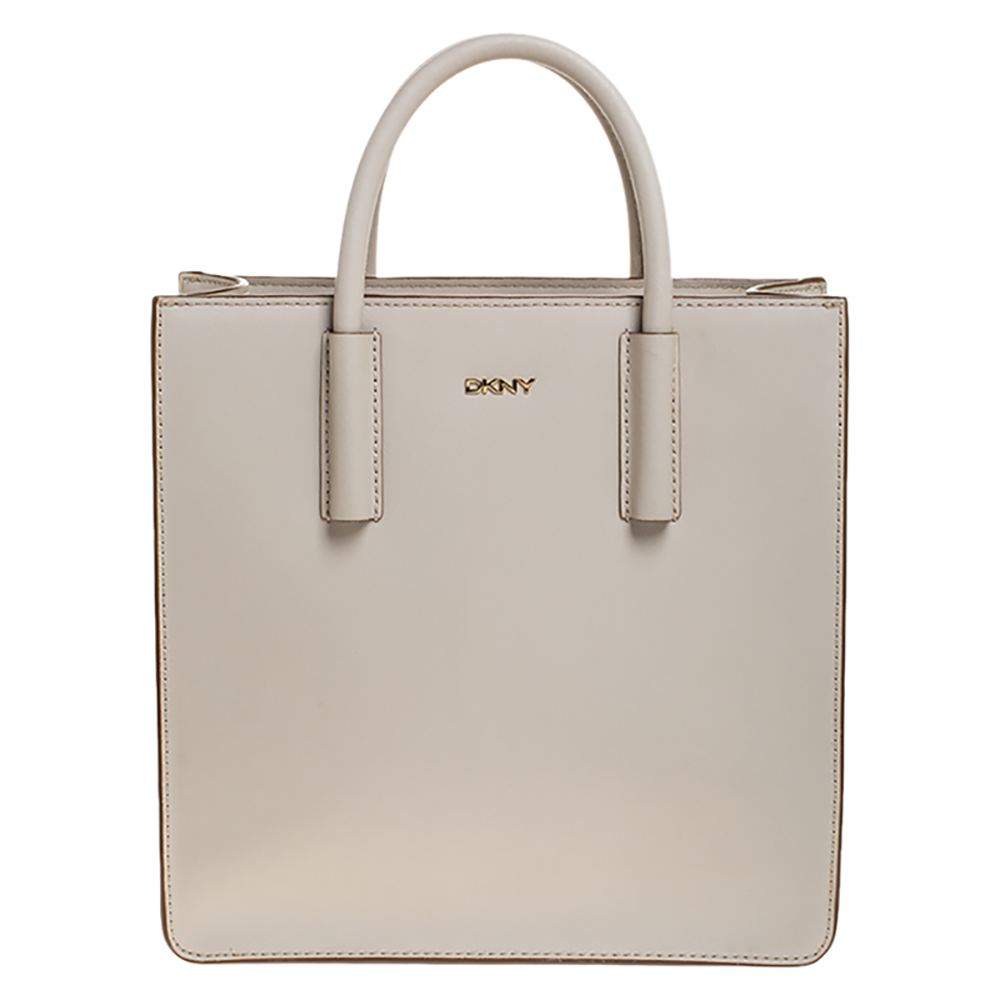 dkny white tote bag