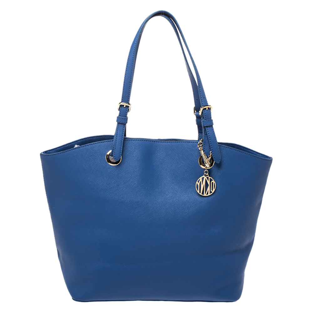 Pre Owned DKNY Blue Leather Donna Karan Tote