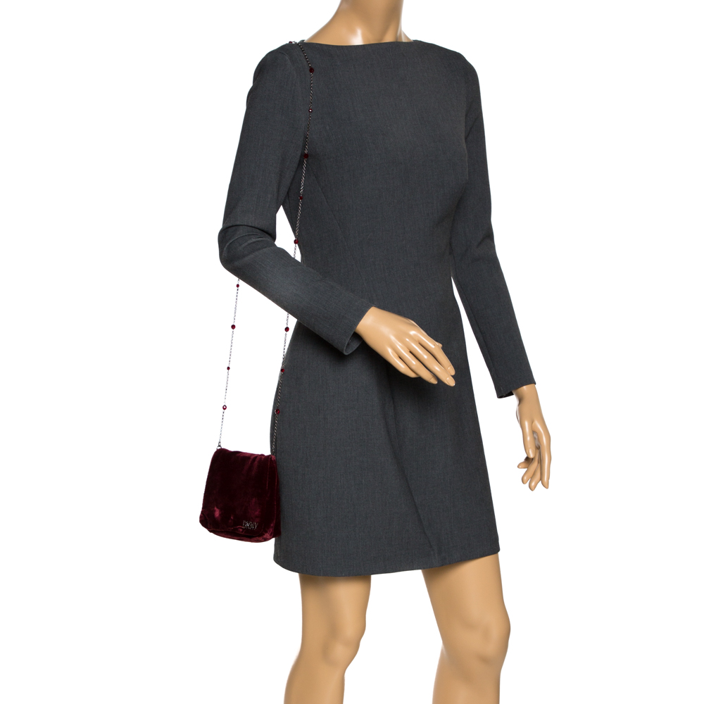 

Dkny Burgundy Velvet Crossbody Bag