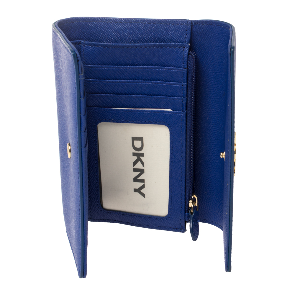 

Dkny Blue Leather Trifold Wallet