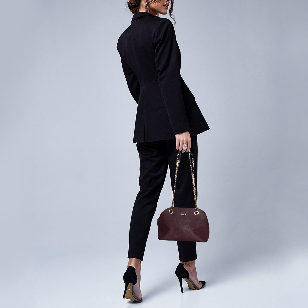 

Dkny Burgundy Leather Dome Chain Shoulder Bag