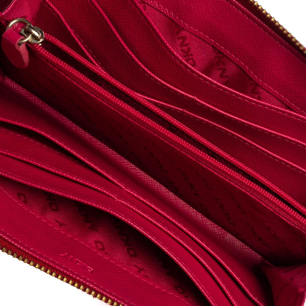 

DKNY Red Leather Zip Around Wallet