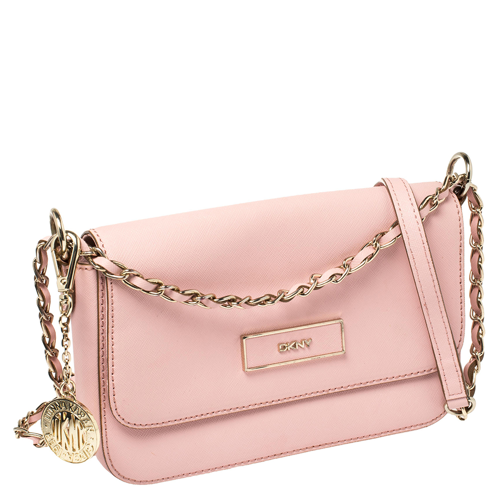 DKNY Pink Leather Bryant Park Flap Crossbody Bag - buy at the price of ...