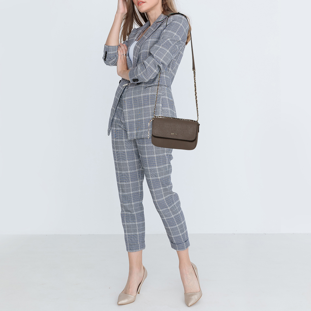 

DKNY Brown Saffiano Leather Bryant Park Crossbody Bag