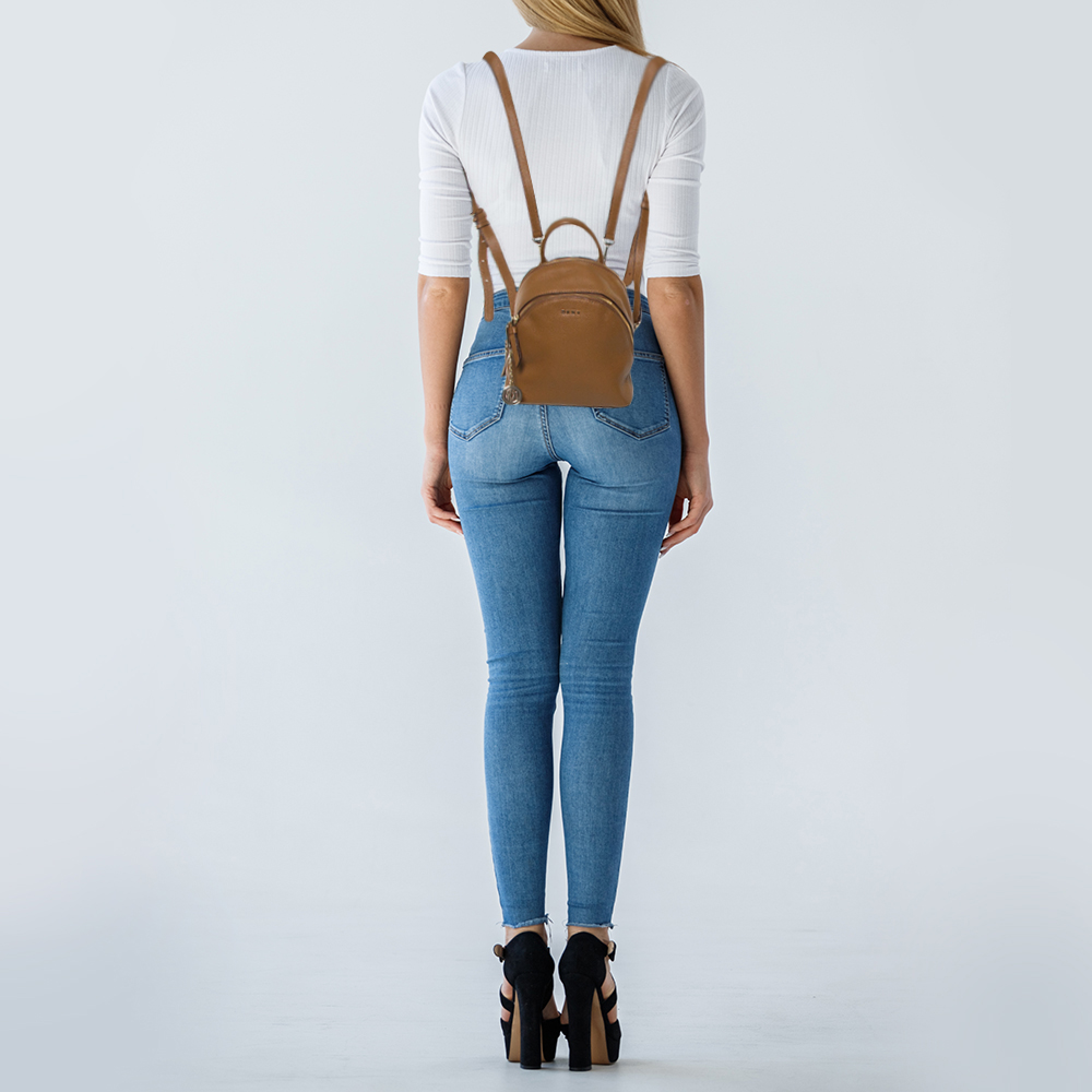 

DKNY Brown Leather Mini Greenwich Backpack
