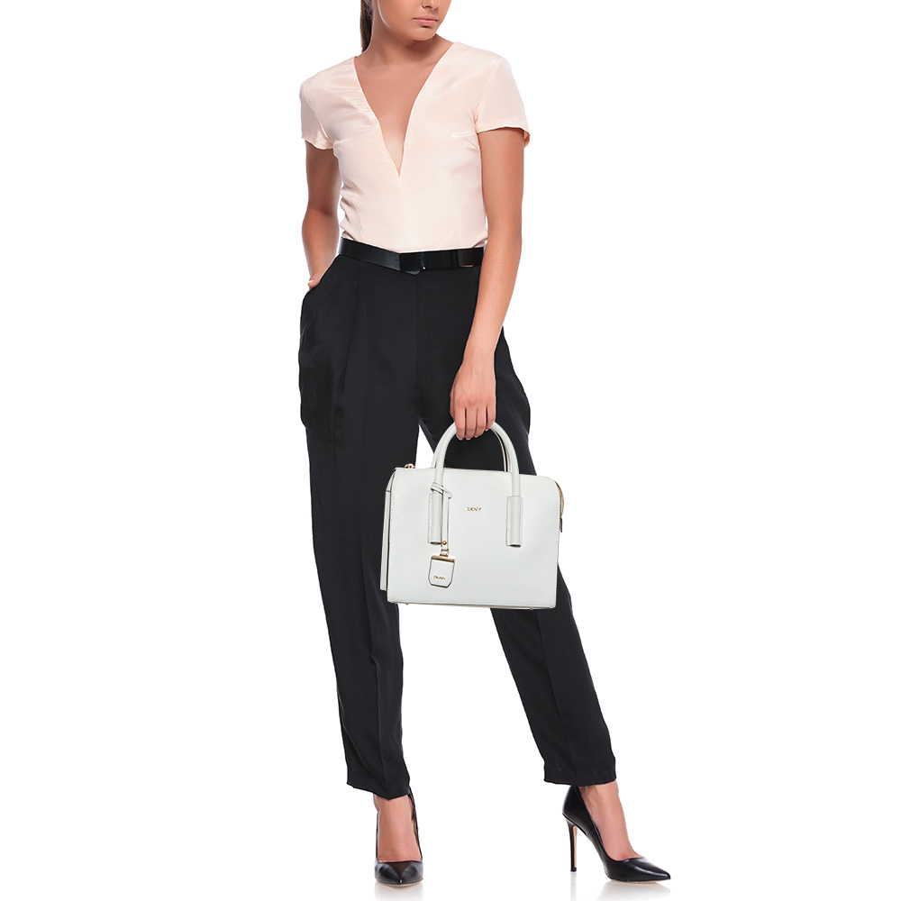 

Dkny White Leather Satchel