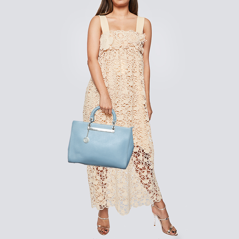 

DKNY Blue Saffiano Leather Tote