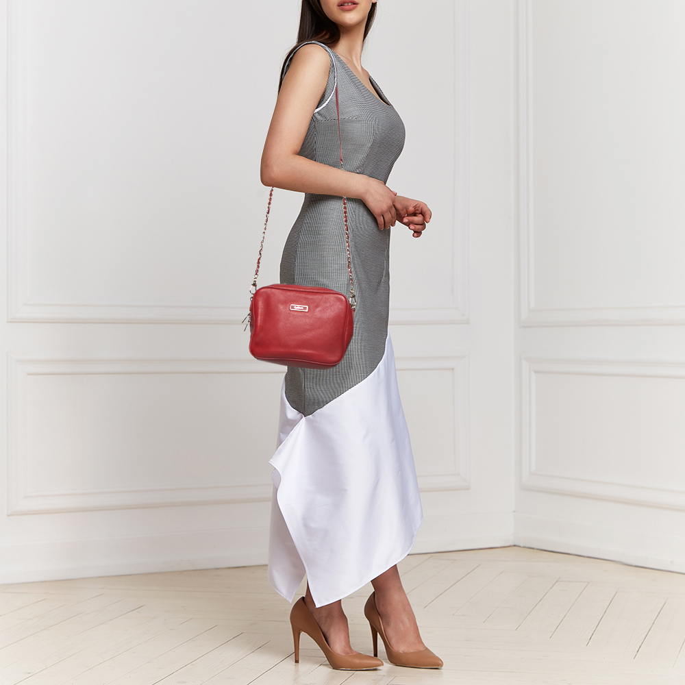 

DKNY Red Leather Shoulder Bag