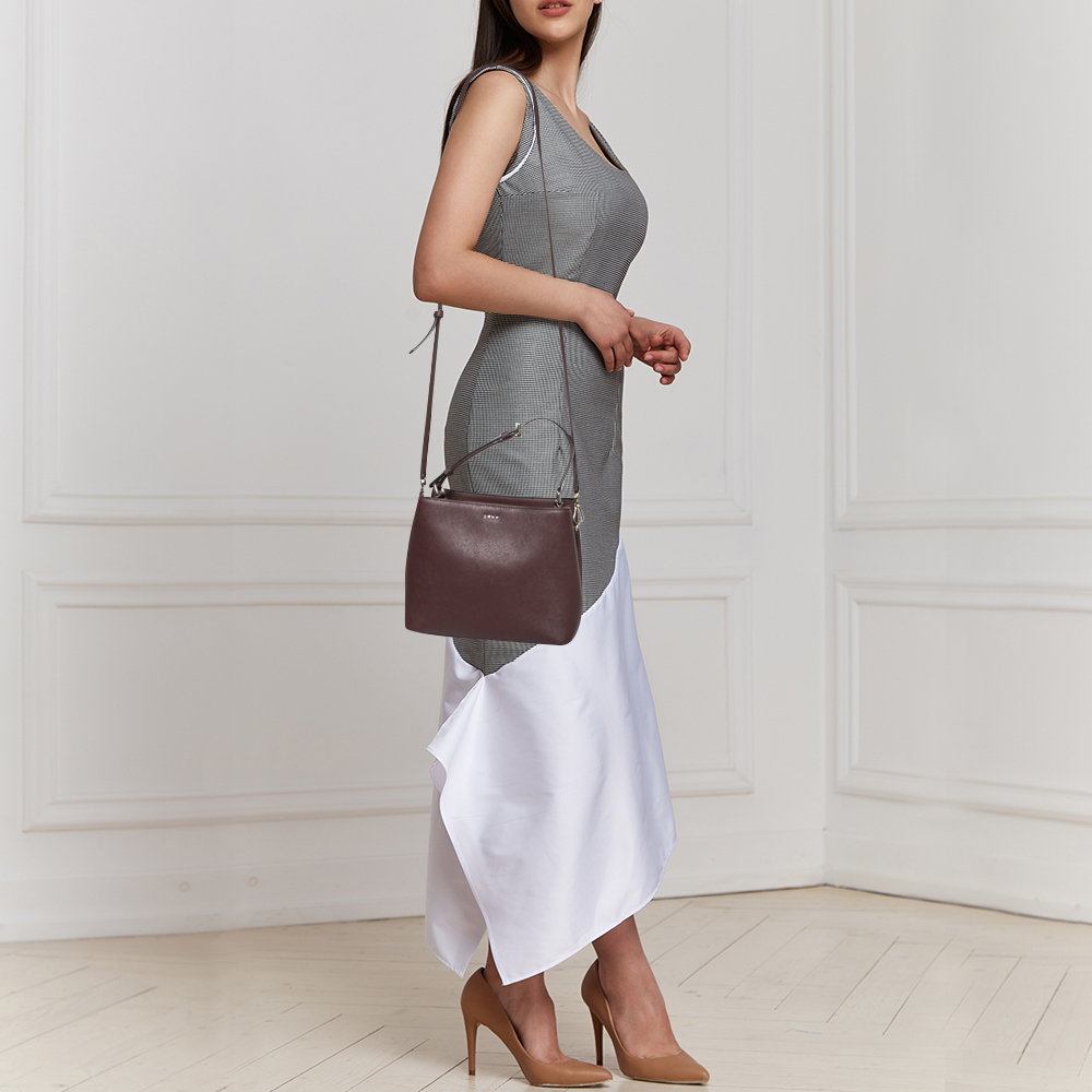 

DKNY Burgundy Leather Bucket Bag