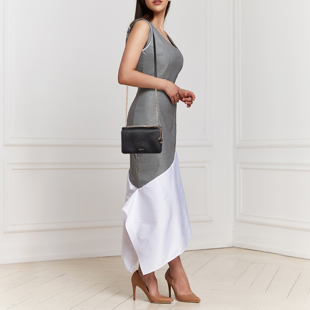 

Dkny Black Leather Chain Crossbody Bag