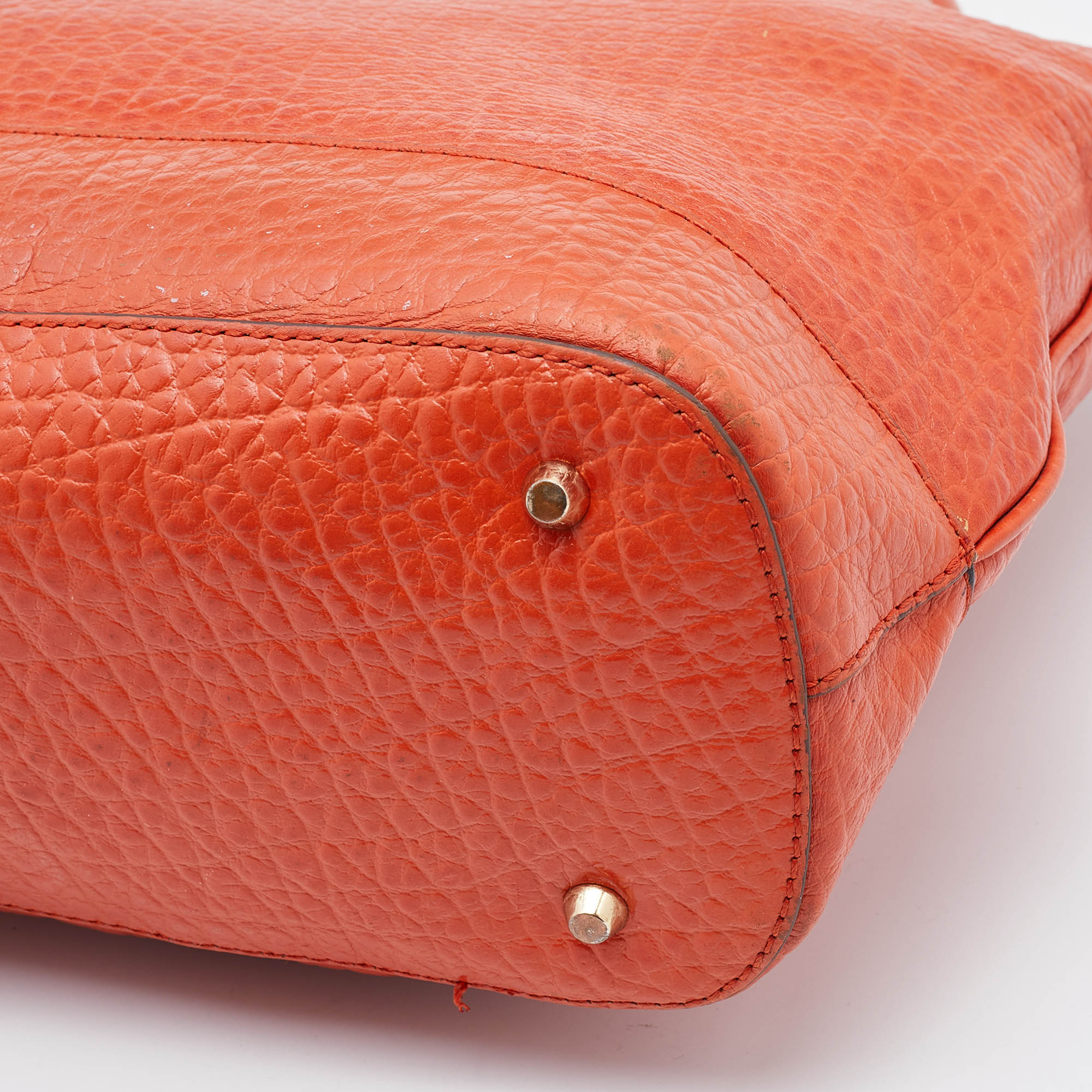 DKNY Orange Leather Top Zip Tote 