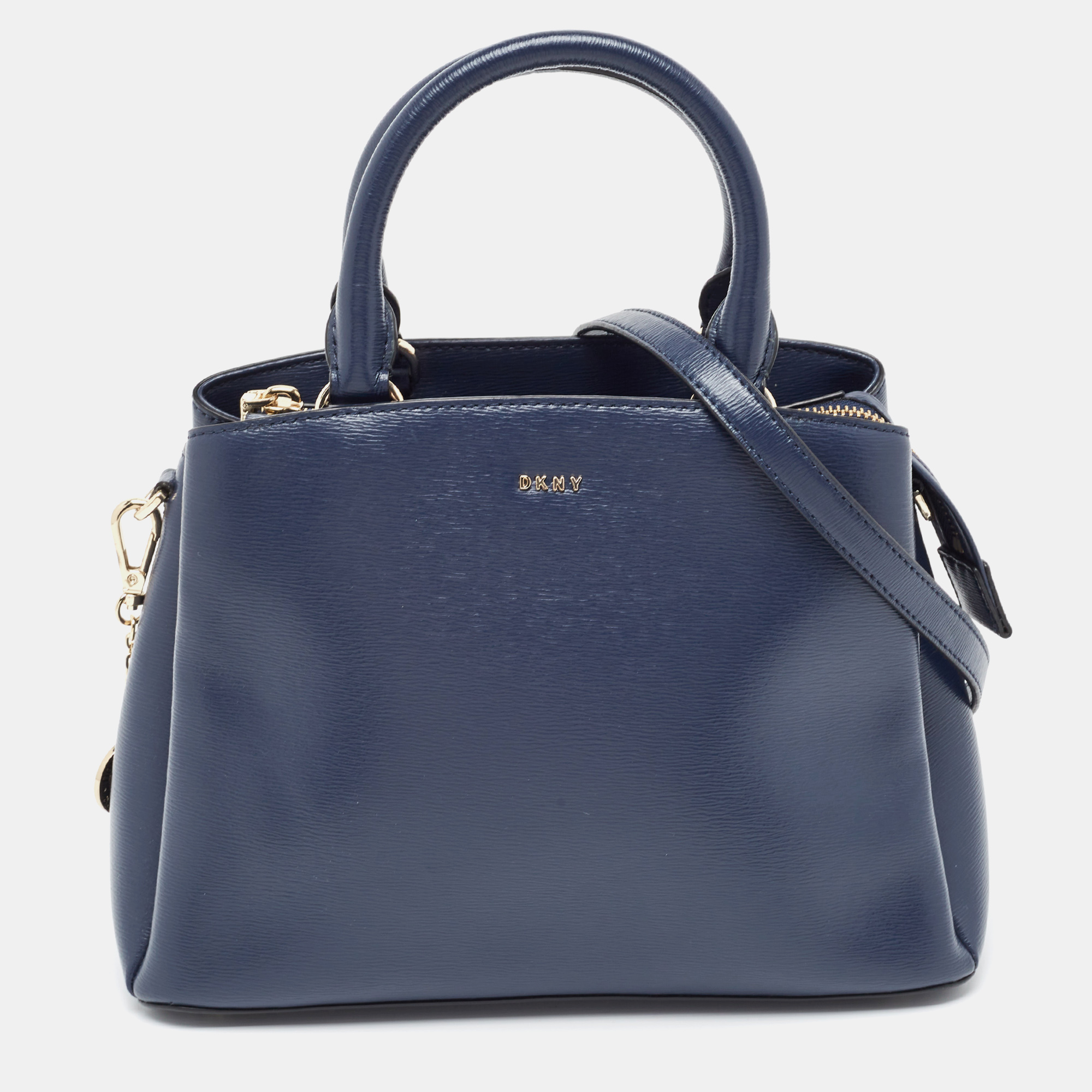 Pre-owned Dkny Blue Leather Paige Satchel