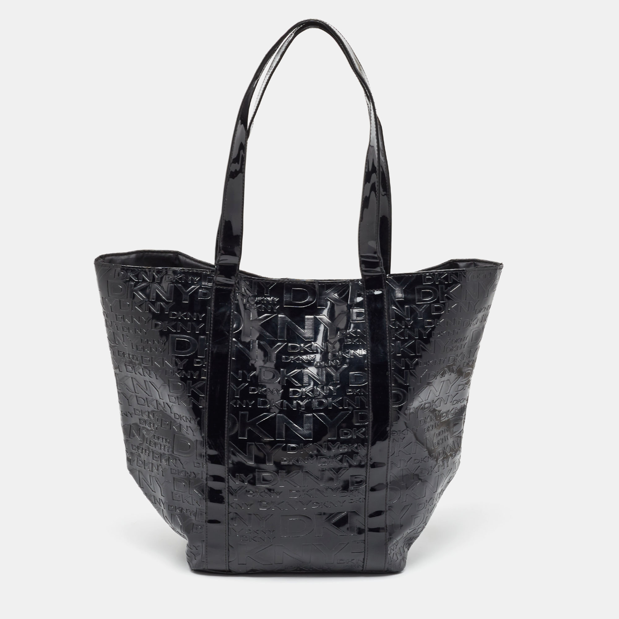 DKNY Grey Handbag Lizard Print Leather Medium Satchel Top Handle