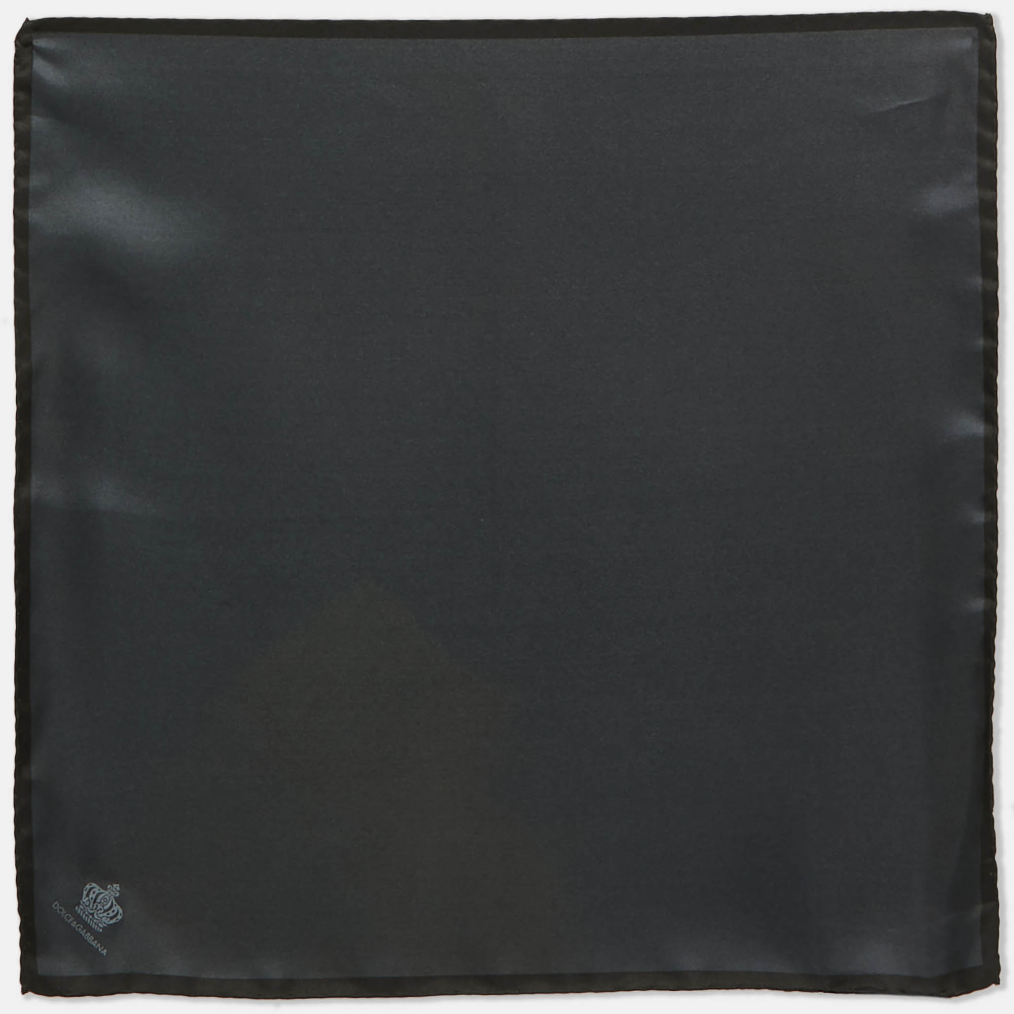 Pre-owned Dolce & Gabbana Dark Grey Silk Pocket Handkerchief