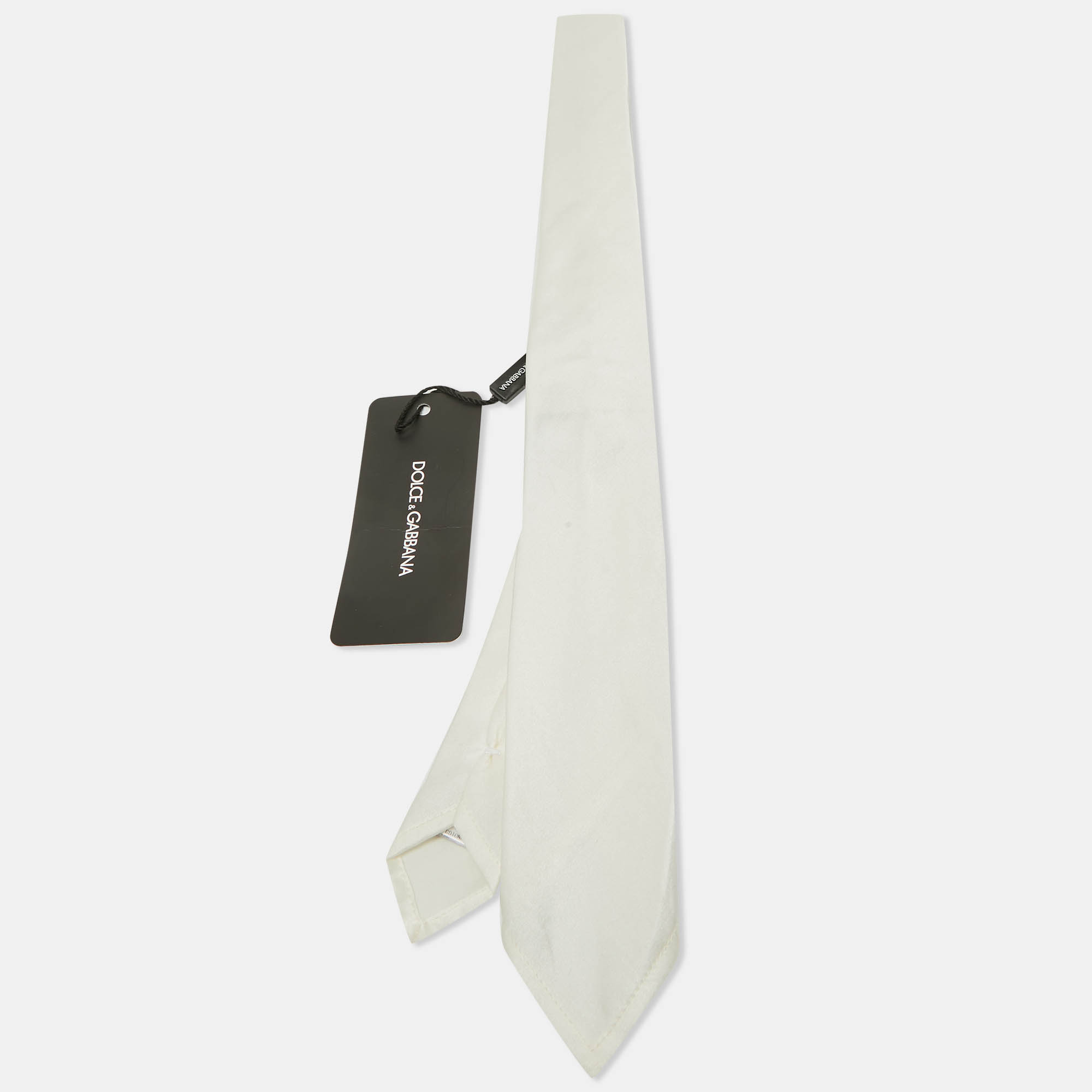 

Dolce & Gabbana White Satin Slim Tie