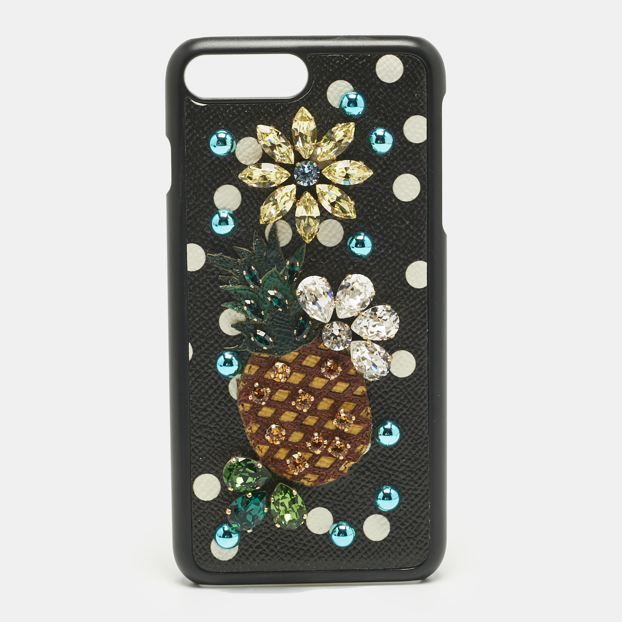 

Dolce & Gabbana Multicolor Fruit Print Leather Crystal Embellished iPhone 7 Plus Case