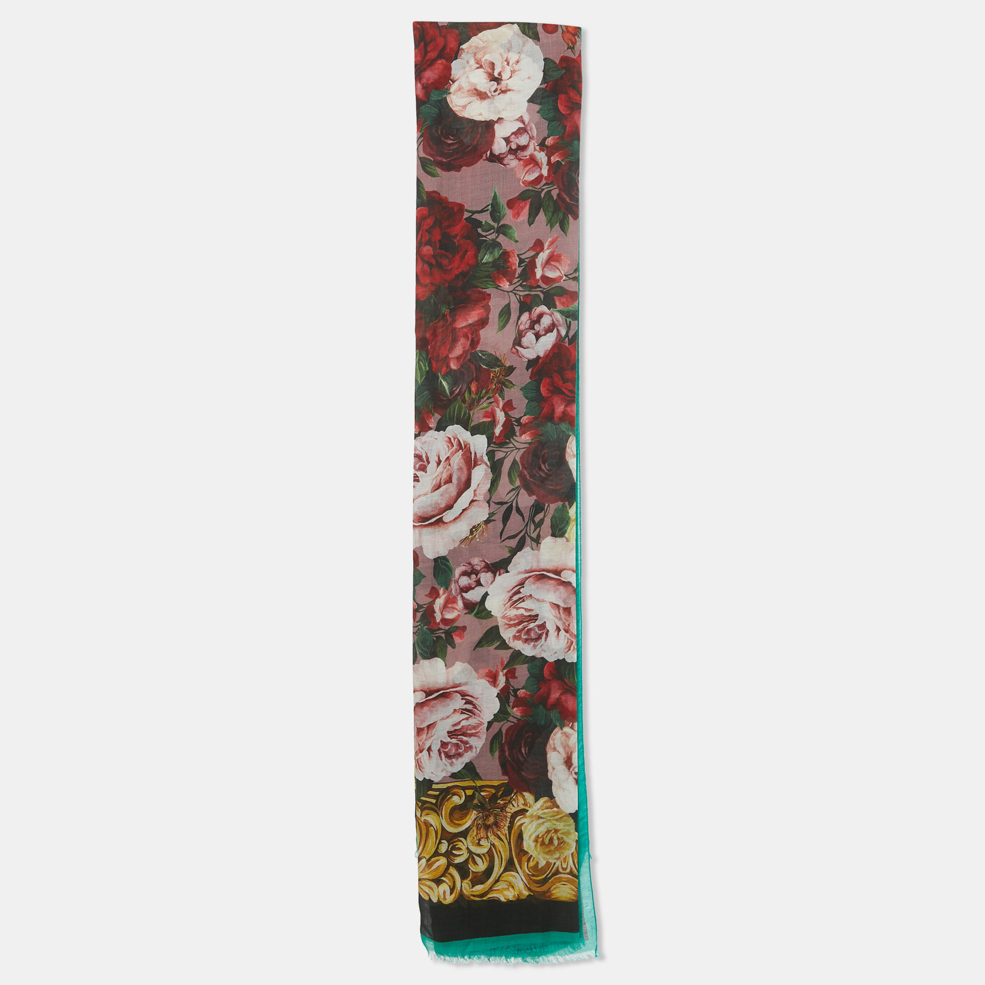 

Dolce & Gabbana Multicolor Floral Printed Modal & Cashmere Scarf