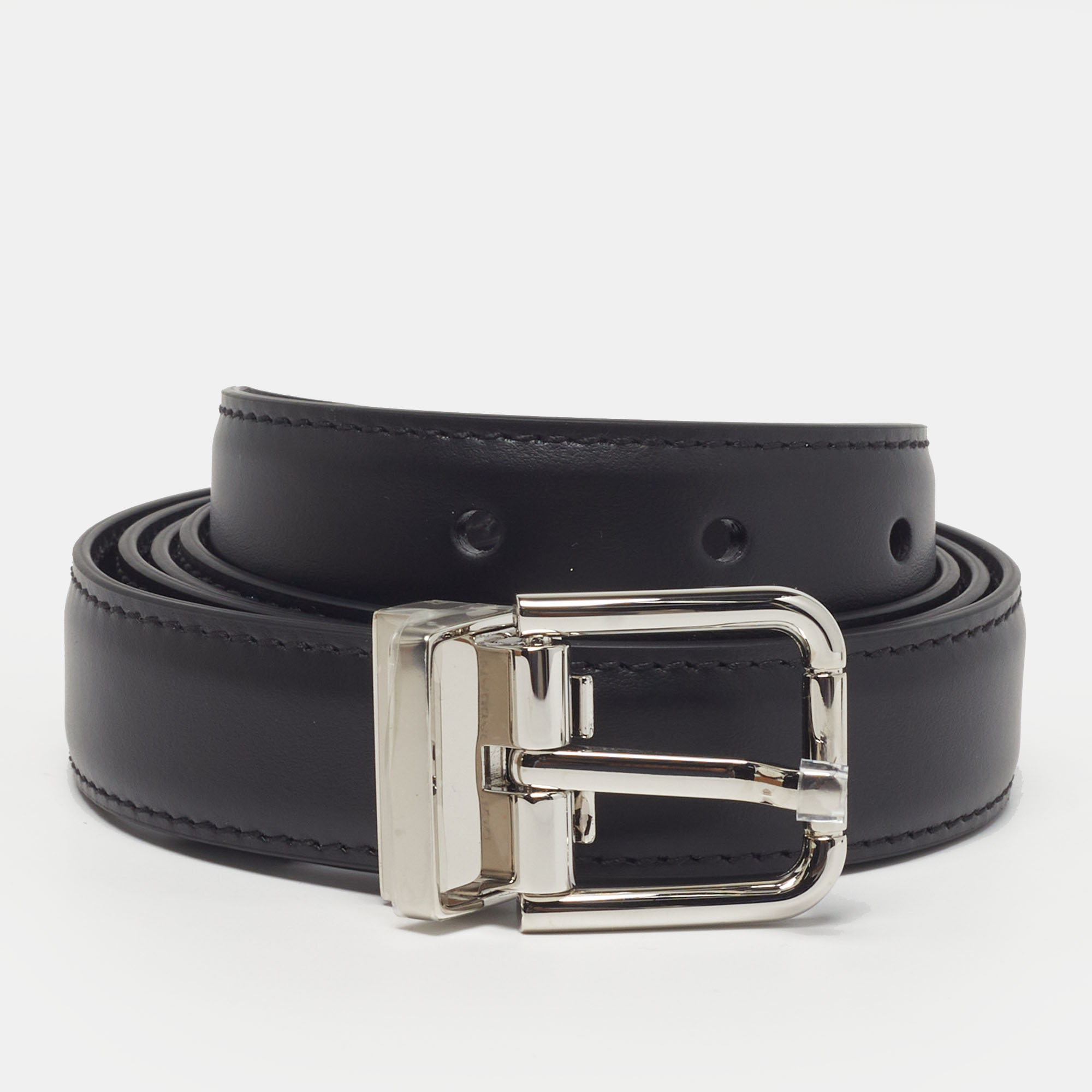 

Dolce & Gabbana Cut to Size Buckle Belt Black Leather