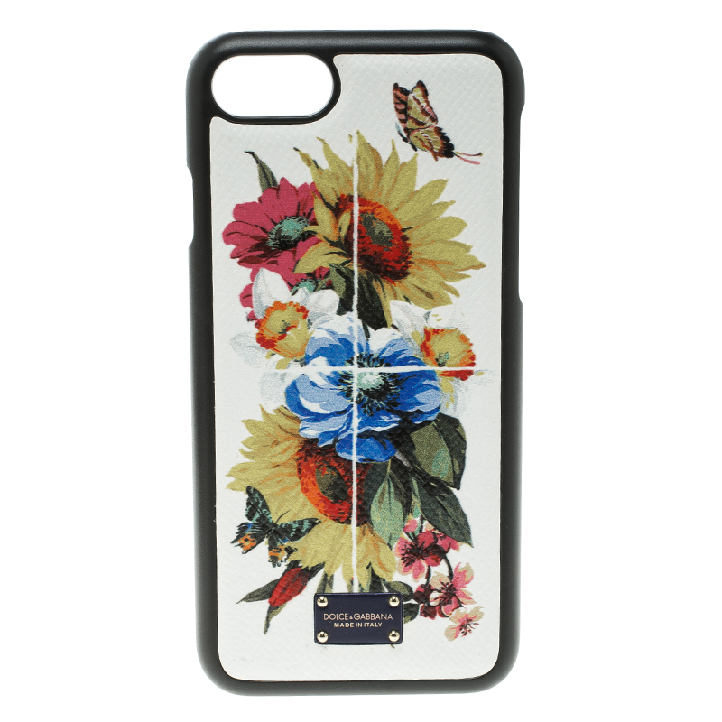 Pre Owned Dolce and Gabbana Yellow Maiolica Flower Vase Iphone 7 Case