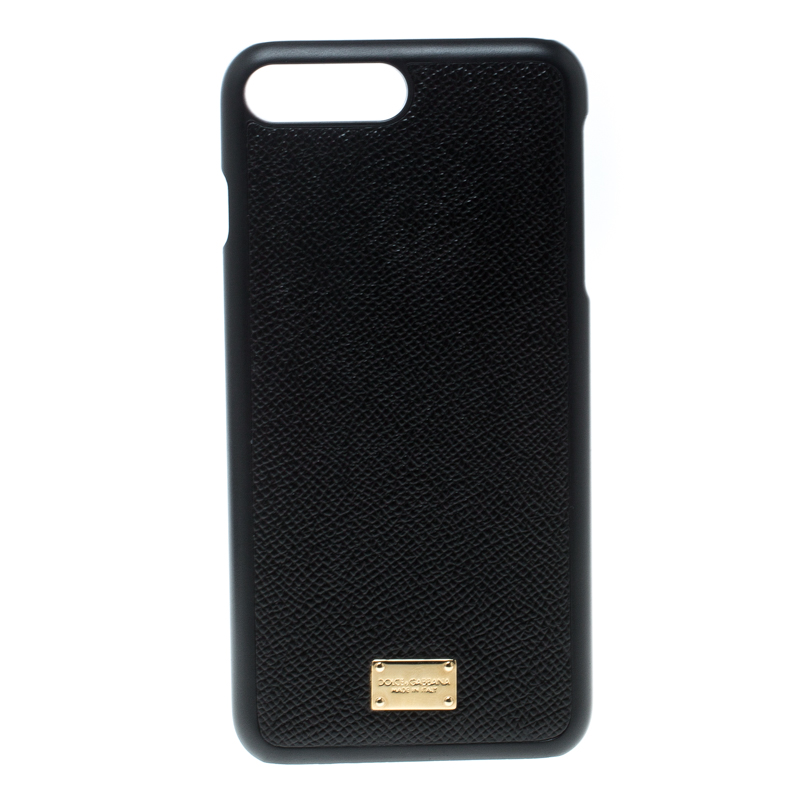 Pre Owned Dolce & Gabbana Black Leather IPhone 7+ Case