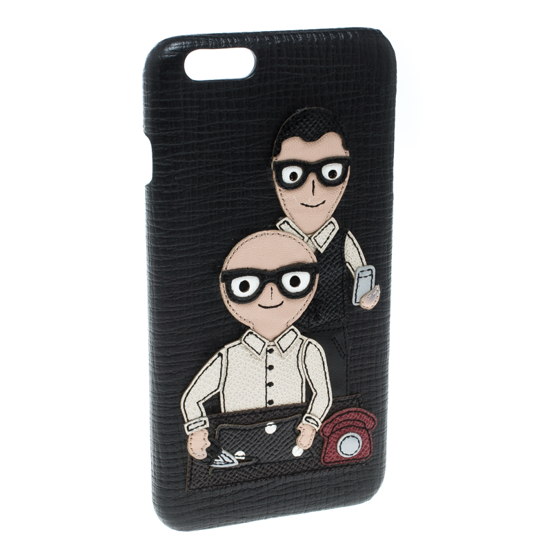 

Dolce & Gabbana Black Leather Father and Son Patch Iphone 6+ Case