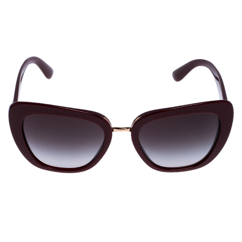

Dolce & Gabbana Wine Red/ Grey Gradient DG 4296 Cat Eye Sunglasses
