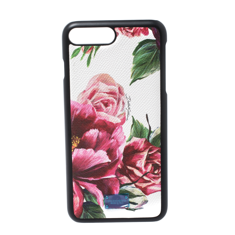 Dolce and Gabbana Multicolor Floral Print Leather iPhone 7/8 Plus Case