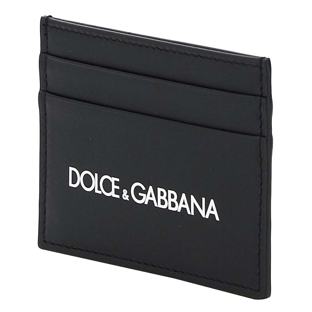 Dolce & Gabbana Black Leather Logo Card Holder