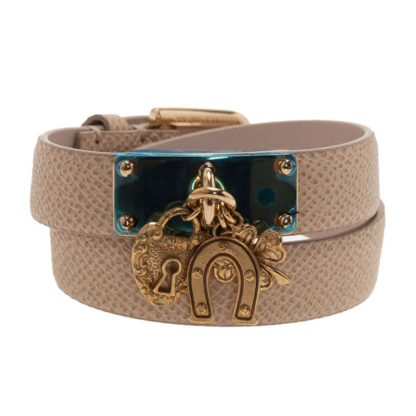 مملوكة مسبقًا Dolce and Gabbana Good Luck Charms Natural Leather Bracelet M