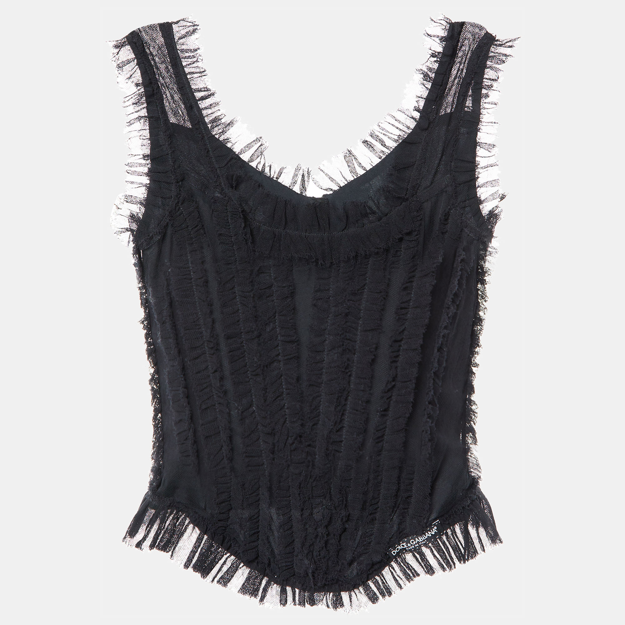 

Dolce and Gabbana Black Mesh Corset Top M