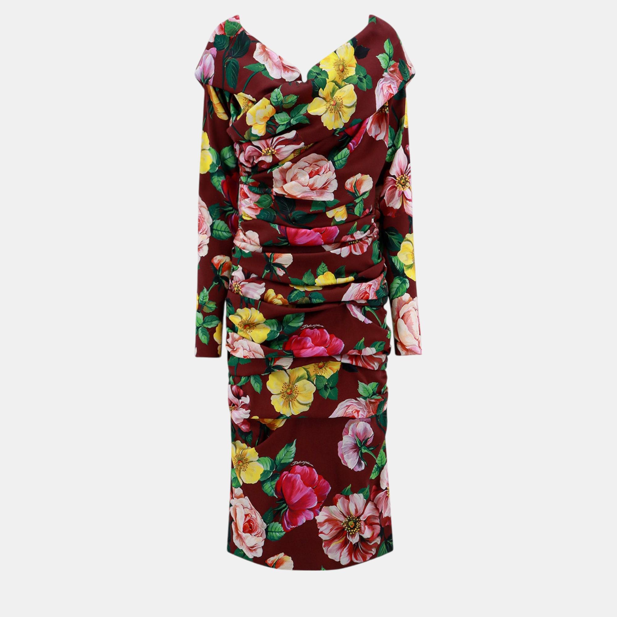 

Dolce & Gabbana Multicolor Silk Floral Print Dress