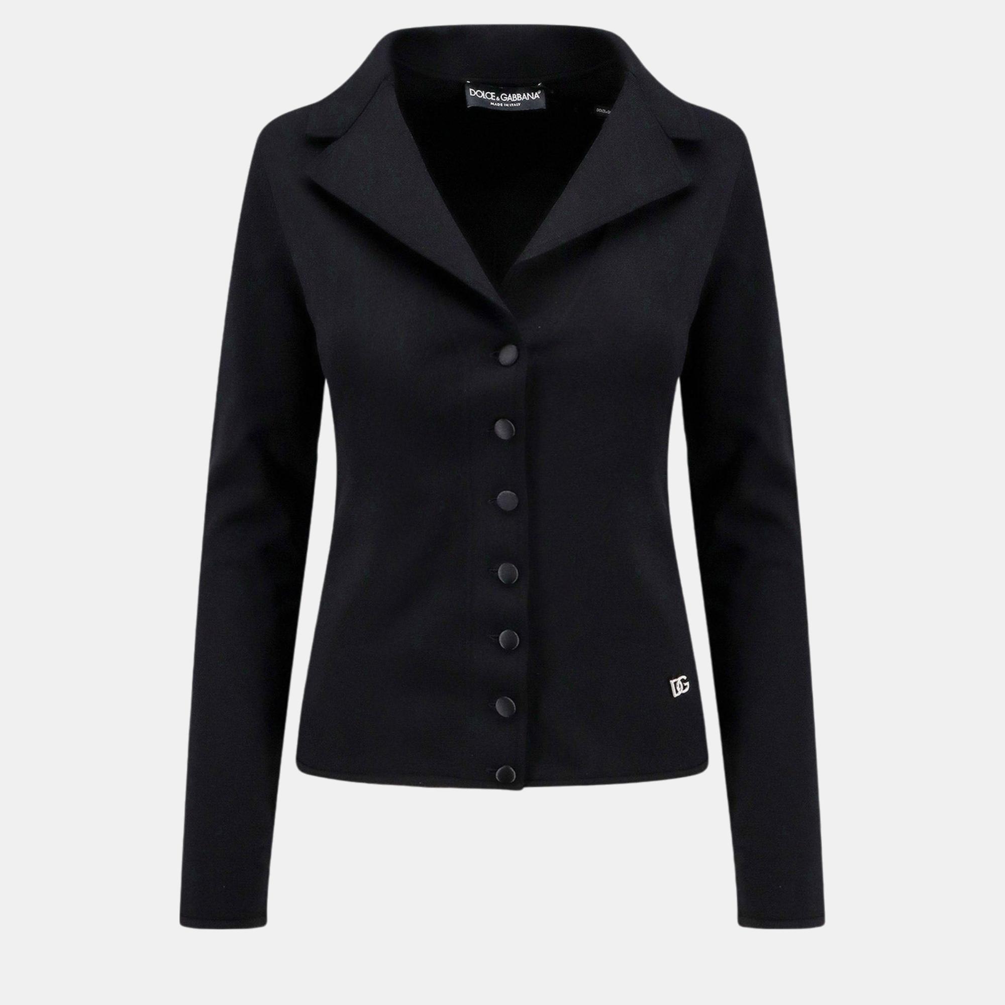 

Dolce & Gabbana Black Viscose Blend Blazer IT