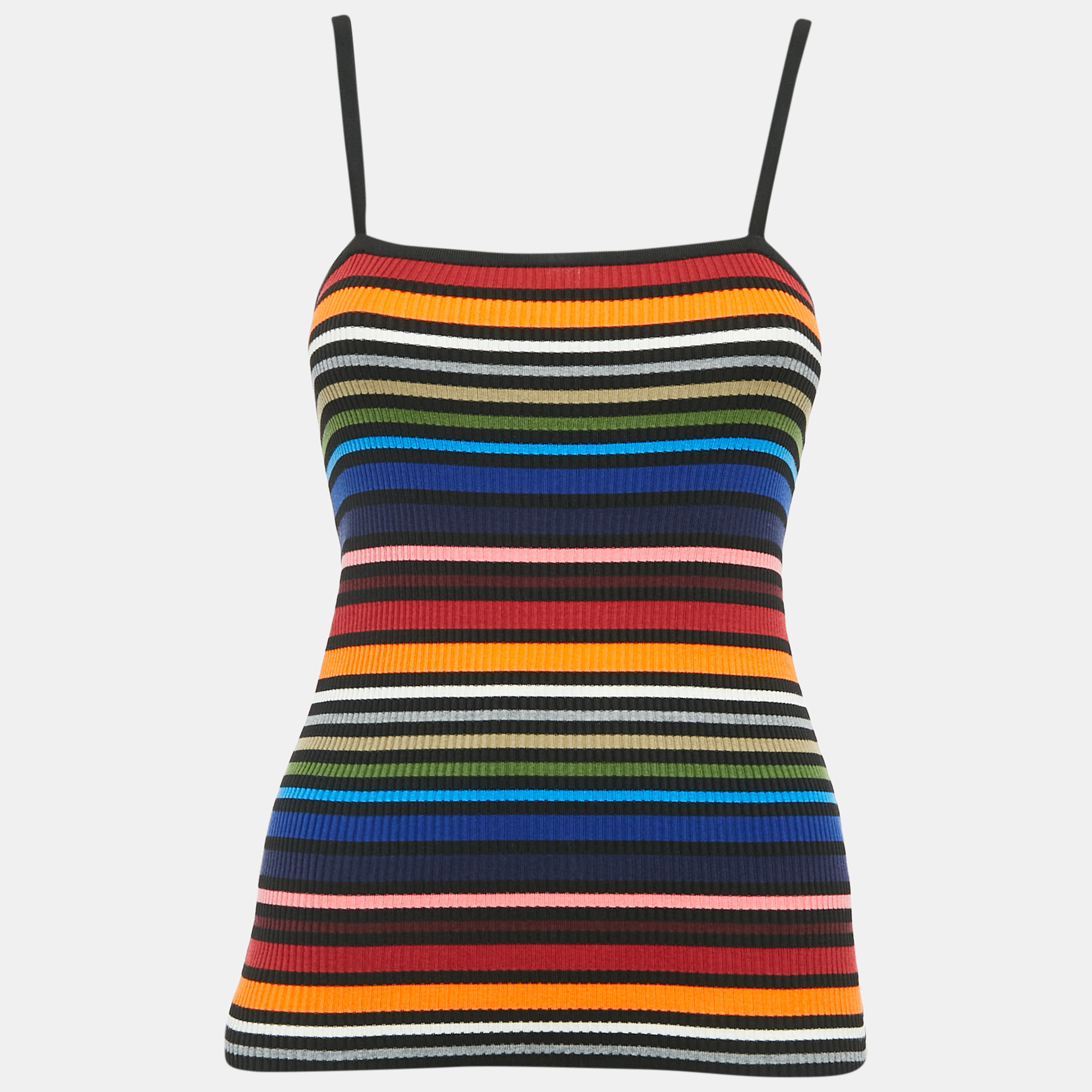 

Dolce & Gabbana Multicolor Striped Rib Knit Strappy Top S