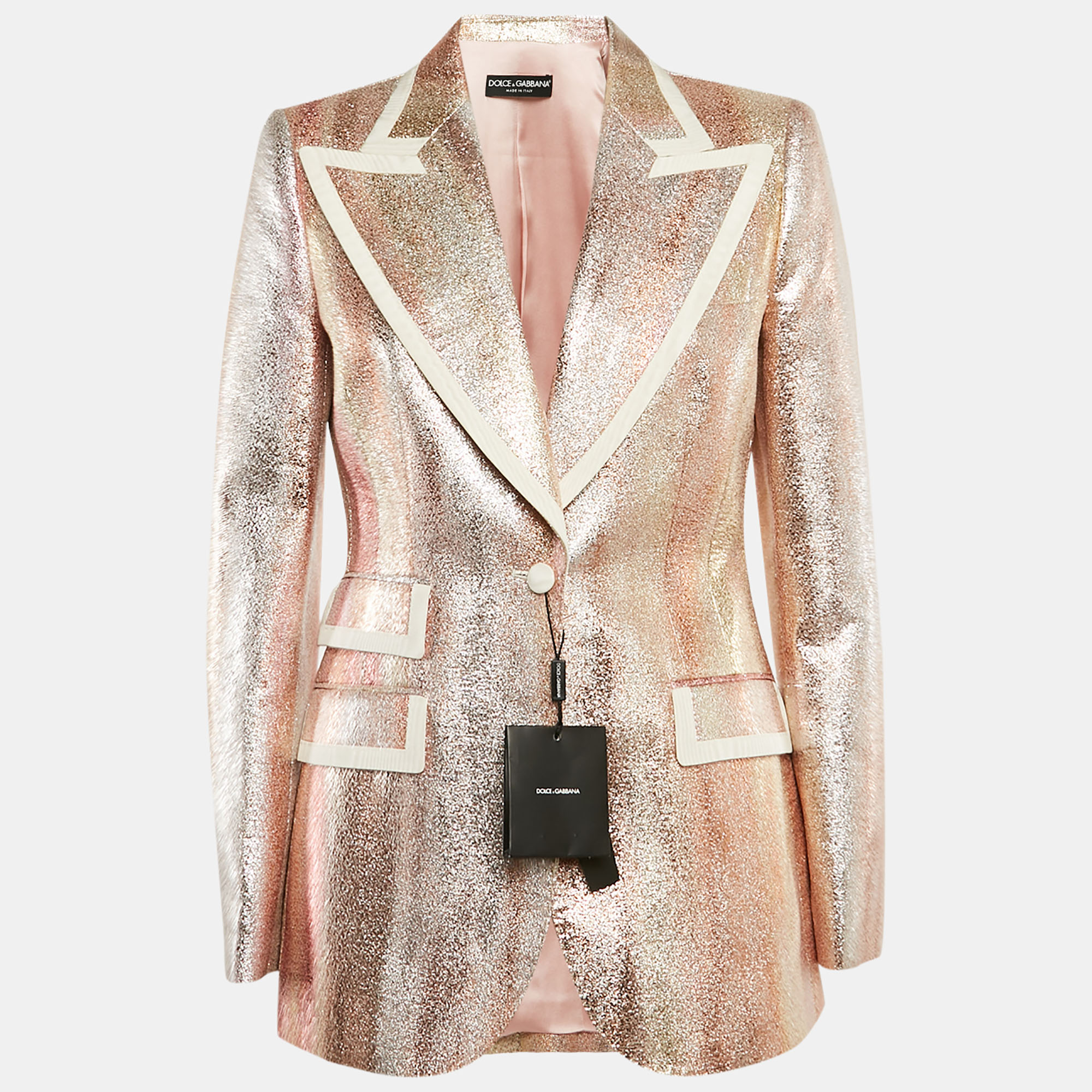 

Dolce & Gabbana Multicolor Lurex Single Breasted Blazer M