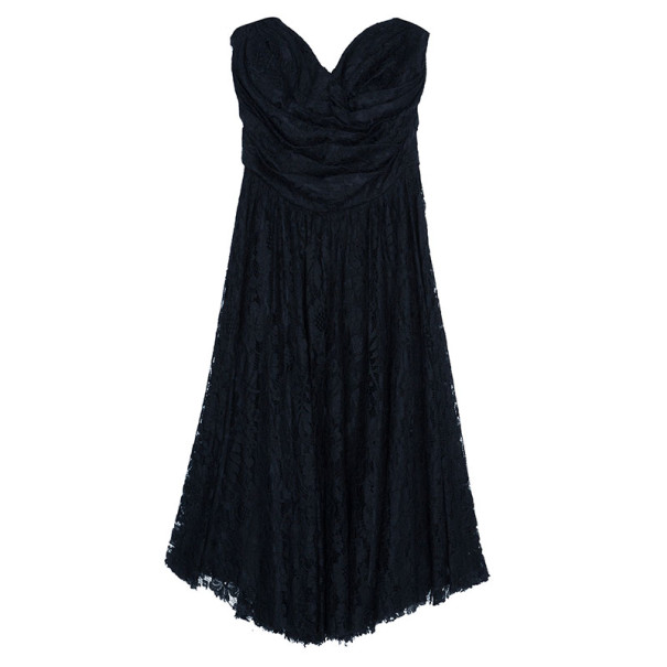 مملوكة مسبقًا Dolce and Gabbana Black Strapless Lace Dress M