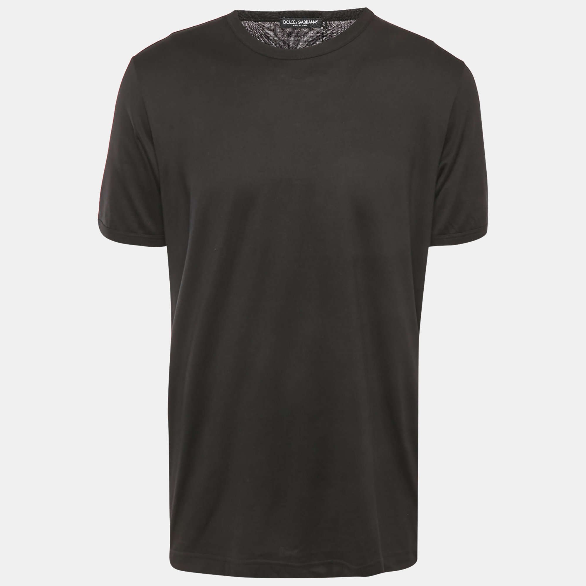 

Dolce & Gabbana Black Cotton Knit Crew Neck T-Shirt XXL