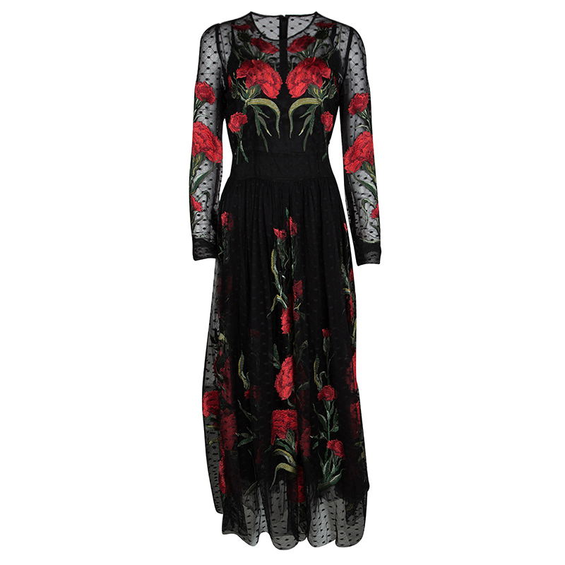dolce and gabbana black floral dress