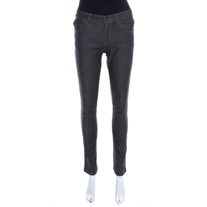 Louis Vuitton Grey Dark Wash Denim Straight Fit Jeans XS