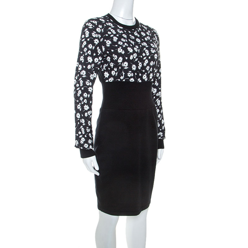 

Dolce & Gabbana Black Cashmere Belluci Daisy Print Knit Dress